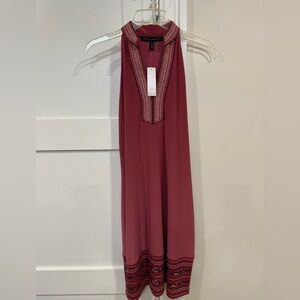 NWT White House Black Market Mauve Geometric Blouse